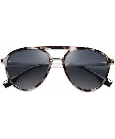 Retro Aviator Polarized Sunglasses for Women Men Double Bridge Ladies Shades Tortoise Grey $10.60 Aviator