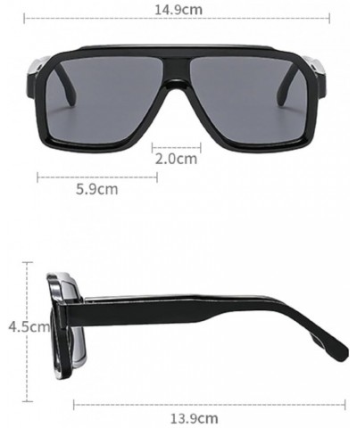 Trendy Oversized Square Sunglasses for Women Men Retro Chunky Frame Pilot Sun Glasses 90s Shades UV Protection Sunnies Black ...