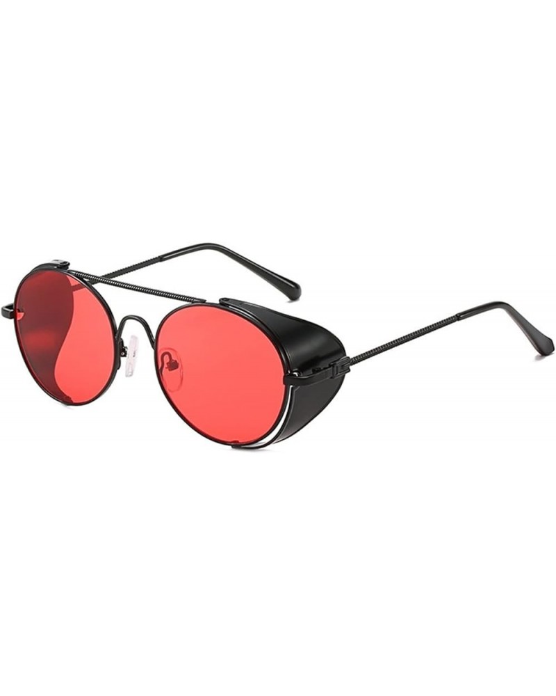 Round Frame Punk Men and Women Sunglasses Outdoor Vacation Sunshade (Color : C, Size : Medium) Medium G $17.26 Designer