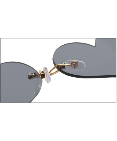 Cute Rimless Heart Shaped Sunglasses Party Glasses Disco One Piece Transparent Trendy Love Glasses Black $10.40 Designer