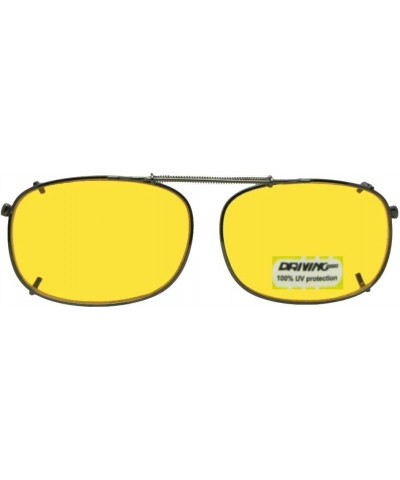 Rectangle Non Polarized Yellow Clip on Sunglasses Bronze-non Polarized Yellow Lens $10.55 Rectangular