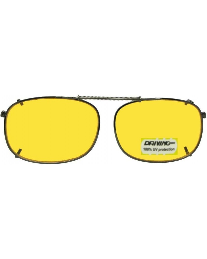 Rectangle Non Polarized Yellow Clip on Sunglasses Bronze-non Polarized Yellow Lens $10.55 Rectangular