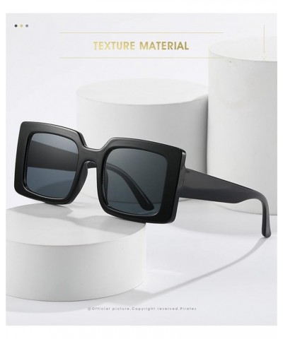 Square Frame Large Frame Fashion Sunglasses Outdoor Sun Shading Beach Vacation (Color : B, Size : Medium) Medium E $18.20 Des...