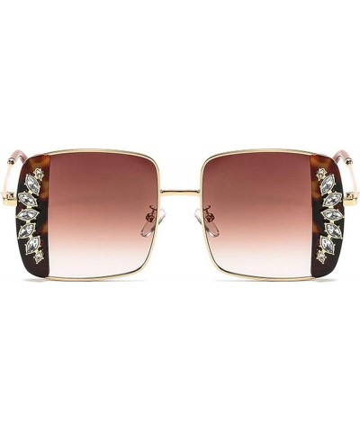 Vintage Ladies Sunglasses Bling Crystal Frame Female Sun Glasses Trend Diamond Eyeglasses Metal Frame Square Men's Eyewear Br...