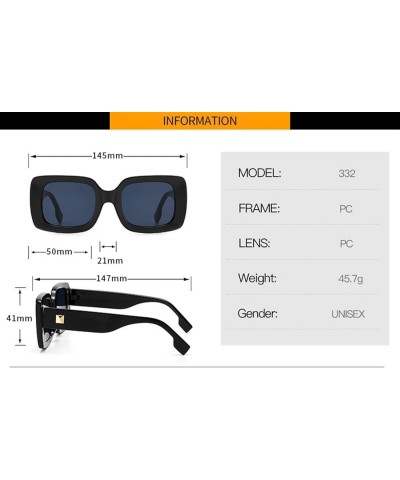 Men's And Women's Square Large Frame Trendy Sunglasses Gift C $11.39 Designer