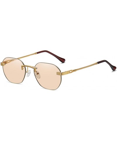 Frameless Gold Metal Ladies Sunglasses Rimless Lens Fashion Glasses for Men Summer 04 Gold Champ As Picture $13.81 Rimless