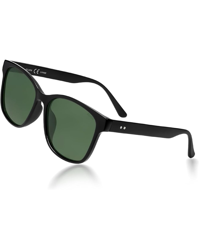 Polairzed Sunglasses Womens Mens Trendy Square Shades SJ2203 Black/Green $10.79 Square