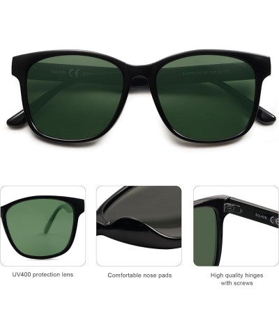 Polairzed Sunglasses Womens Mens Trendy Square Shades SJ2203 Black/Green $10.79 Square