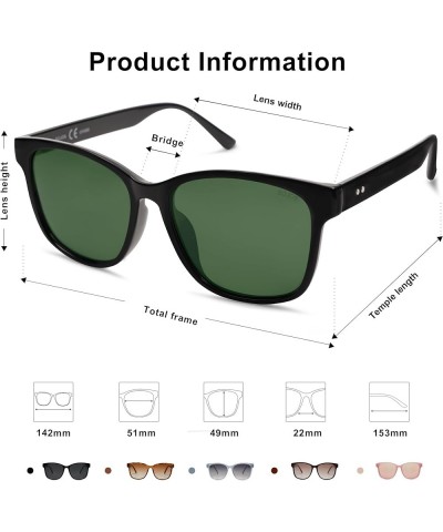 Polairzed Sunglasses Womens Mens Trendy Square Shades SJ2203 Black/Green $10.79 Square