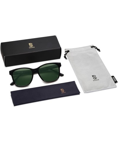 Polairzed Sunglasses Womens Mens Trendy Square Shades SJ2203 Black/Green $10.79 Square