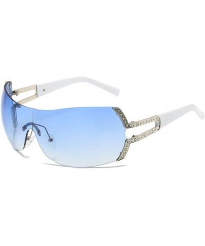 Punk Sunglasses Wrap Around Sunglasses Women Men One Piece Lens Sunglasses C5 $24.96 Rectangular