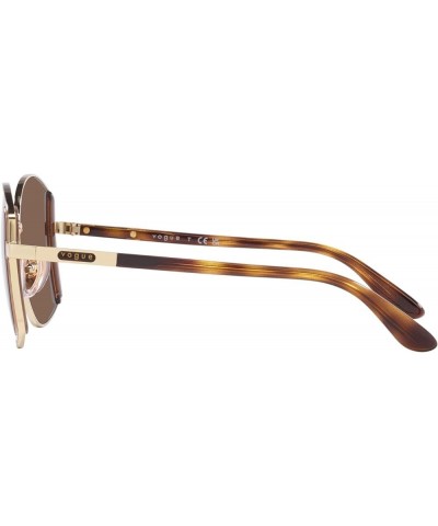 Women's Vo4267s Round Sunglasses Pale Gold/Dark Brown $37.80 Round