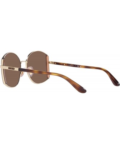 Women's Vo4267s Round Sunglasses Pale Gold/Dark Brown $37.80 Round