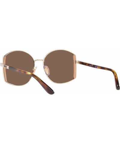 Women's Vo4267s Round Sunglasses Pale Gold/Dark Brown $37.80 Round