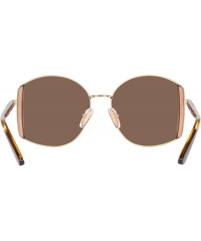 Women's Vo4267s Round Sunglasses Pale Gold/Dark Brown $37.80 Round