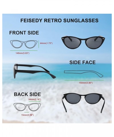 Retro Cat Eye Sunglasses Women Men Vintage Small Cateye UV400 Sunglasses B2617 Black $9.45 Cat Eye