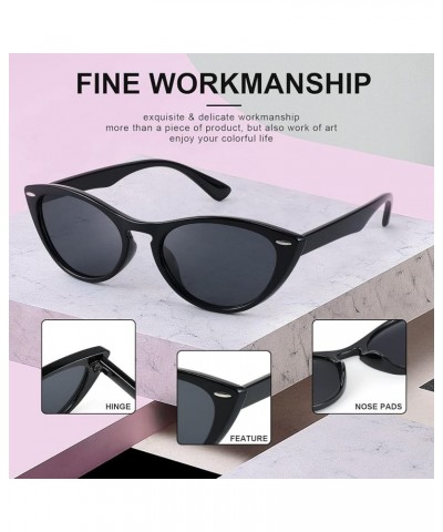 Retro Cat Eye Sunglasses Women Men Vintage Small Cateye UV400 Sunglasses B2617 Black $9.45 Cat Eye