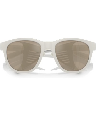 Men's Ea4216u Universal Fit Square Sunglasses Matte White/Light Brown Mirrored Gold $54.42 Square