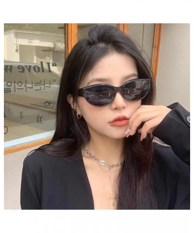 Retro Hip-hop Oval Frame Men And Women Sunglasses Outdoor Vacation Commuter Trend UV400 Sunglasses Gift B $10.57 Designer