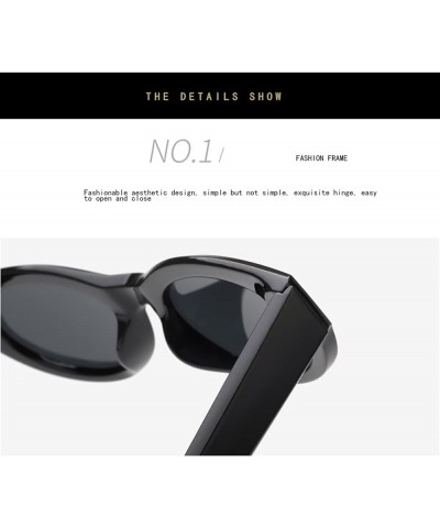 Retro Hip-hop Oval Frame Men And Women Sunglasses Outdoor Vacation Commuter Trend UV400 Sunglasses Gift B $10.57 Designer