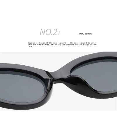 Retro Hip-hop Oval Frame Men And Women Sunglasses Outdoor Vacation Commuter Trend UV400 Sunglasses Gift B $10.57 Designer