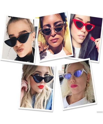 Women Cat Eye Sunglasses Retro women Narrow Cat Eye Sunglasses Goggles Retro Sun Glasses Summer Accessories White $5.93 Cat Eye