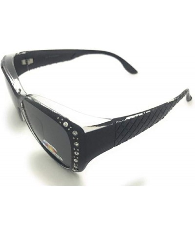 The Starlet Polarized 55 mm Fit Over OTG Butterfly Rhinestone Oval Rectangular Sunglasses Black $11.98 Shield