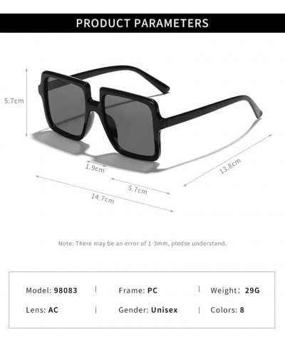 Large Frame Retro Square Men And Women Sunglasses Outdoor Driving Holiday Trendy UV400 Sunglasses Gift C $16.52 Square