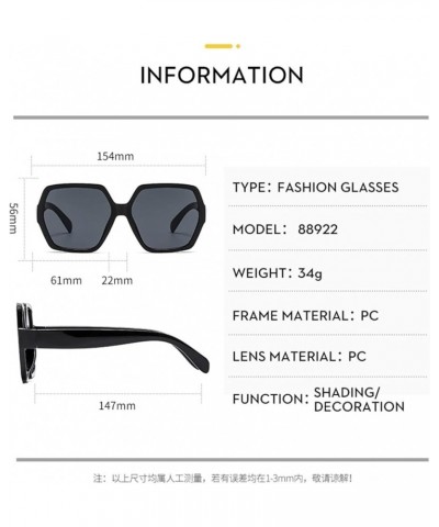 Large Frame Street Shot Men and Women Sunglasses Outdoor Vacation Beach Sunglasses (Color : D, Size : 1) 1 F $12.38 Designer