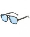 Double Nose Bridge Square Sunglasses Men and Women UV Protection Sunglasses Blue $3.42 Square