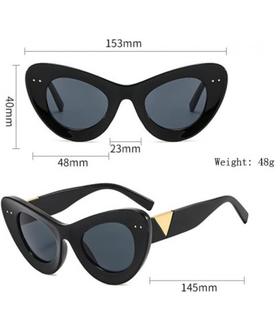 Oversized Cat Eye Sunglasses Ladies Concave Shape Eyewear Retro Men's Ladies Sunglasses UV400 10.flat Light $19.10 Oversized