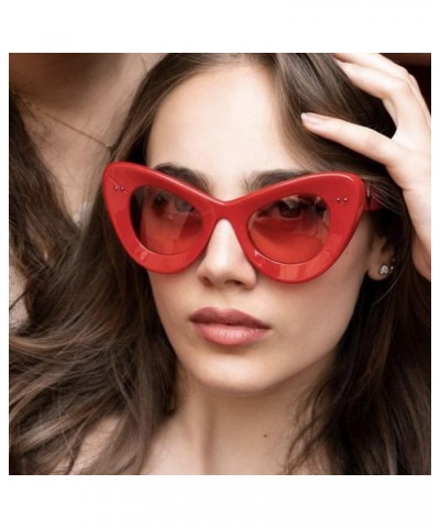 Oversized Cat Eye Sunglasses Ladies Concave Shape Eyewear Retro Men's Ladies Sunglasses UV400 10.flat Light $19.10 Oversized