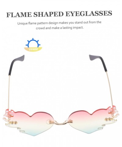 5 Pairs Flame Sunglasses Fashion Glasses for Women Heart Sunglasses 90s Disco Sunglasses Mens Sunglasses Polarized Gradient L...