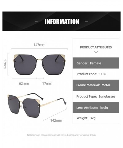 Cat Eye Metal Large Frame Sunglasses, Outdoor Vacation Beach Glasses (Color : D, Size : Medium) Medium C $16.35 Cat Eye