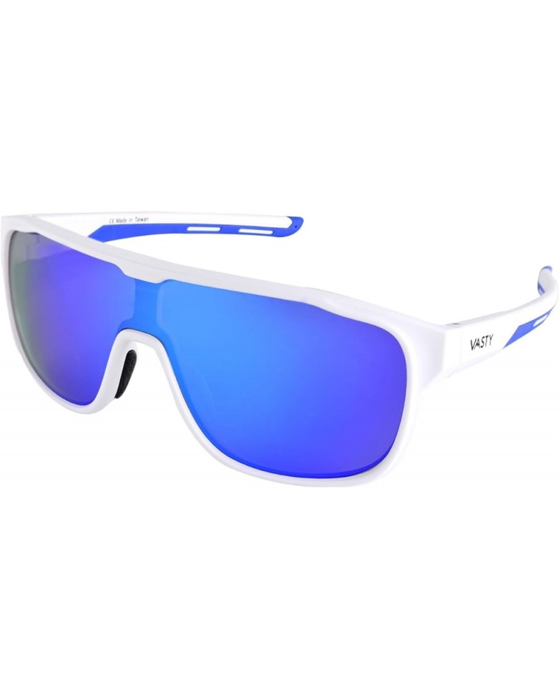 Shield Sunglasses for Women Men Clubmaster Sports Matt Black White UV Protection Blue Pink Revo Grey Lenses Matt White Frame ...