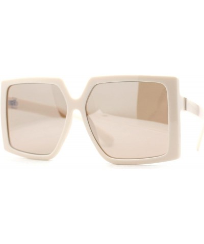 Womens Mod Square Butterfly Chic Sunglasses Beige Brown Mirror $8.22 Butterfly