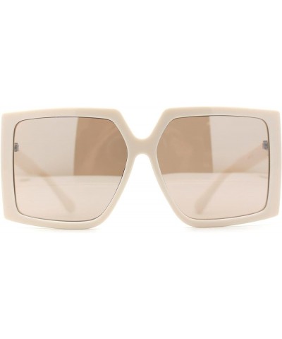 Womens Mod Square Butterfly Chic Sunglasses Beige Brown Mirror $8.22 Butterfly