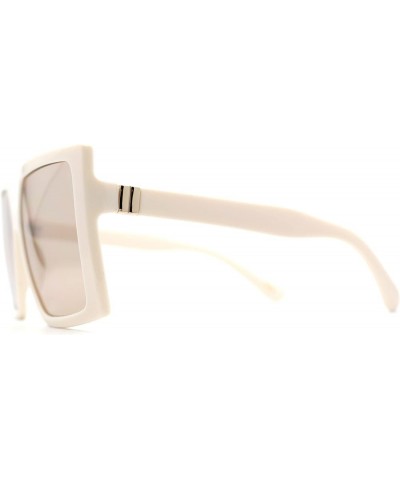 Womens Mod Square Butterfly Chic Sunglasses Beige Brown Mirror $8.22 Butterfly