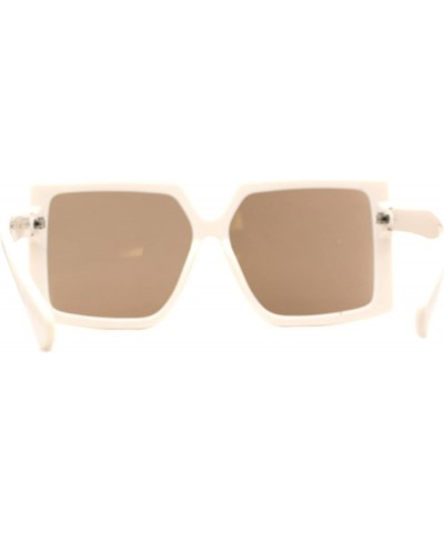 Womens Mod Square Butterfly Chic Sunglasses Beige Brown Mirror $8.22 Butterfly