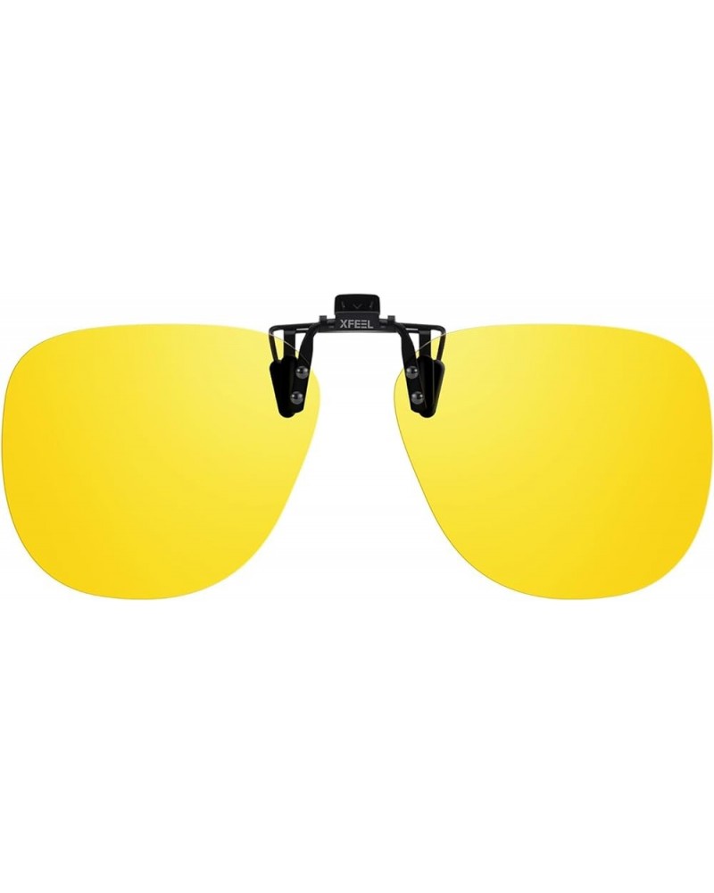 Clip on Sunglasses for Big Prescription Glasses Women Men Flip up Sunglasses over Eyeglasses Polarized Sun Glasses A-yellow-f...