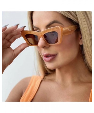 Cat Eye Wide Leg Sunglasses Fashionable Men and Women Decorative Sunglasses (Color : D, Size : 1) 1A $15.64 Cat Eye