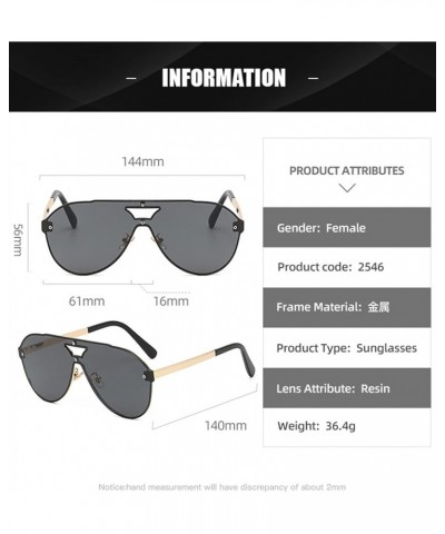 Rimless Men's and Women's Street Shooting Large-Frame Sunglasses, Outdoor Holiday Glasses (Color : F, Size : Medium) Medium A...