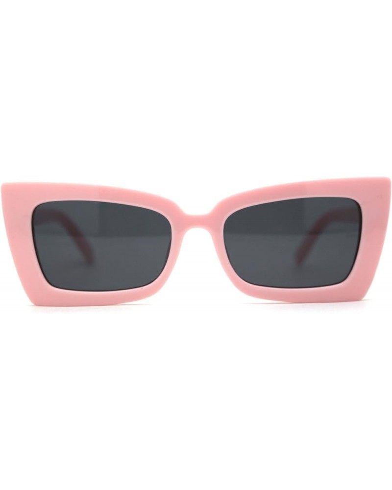 Womens Mod Square Sharp Cat Eye Plastic Sunglasses Pink Black $8.97 Designer