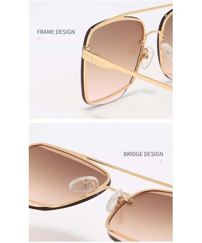 Women's Metal Large Frame Sunglasses, Outdoor Vacation Beach Glasses (Color : E, Size : Medium) Medium B $17.78 Designer