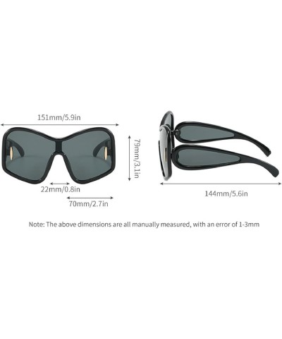 Oversized One Piece Women Sunglasses Fashion Sunglasses For Men UV400 Trending Female Eyewear Silver $9.98 Cat Eye