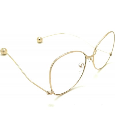 Fashion Vintage Oversized Clear Lens Women's Rimless Sunglasses Gold $8.81 Oversized