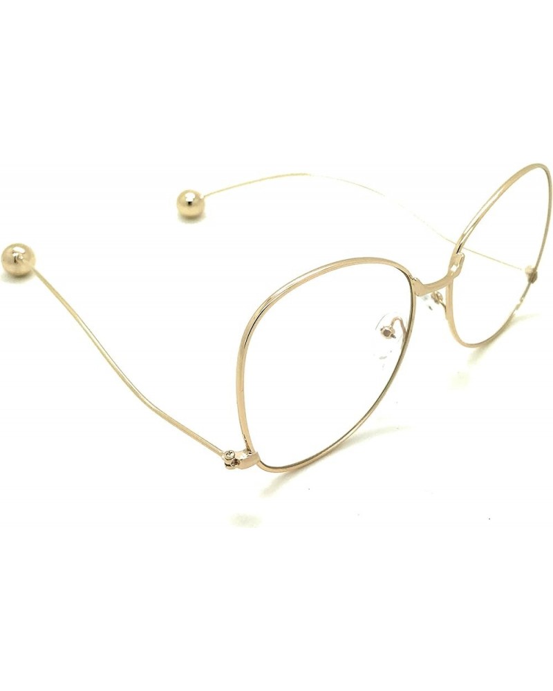 Fashion Vintage Oversized Clear Lens Women's Rimless Sunglasses Gold $8.81 Oversized