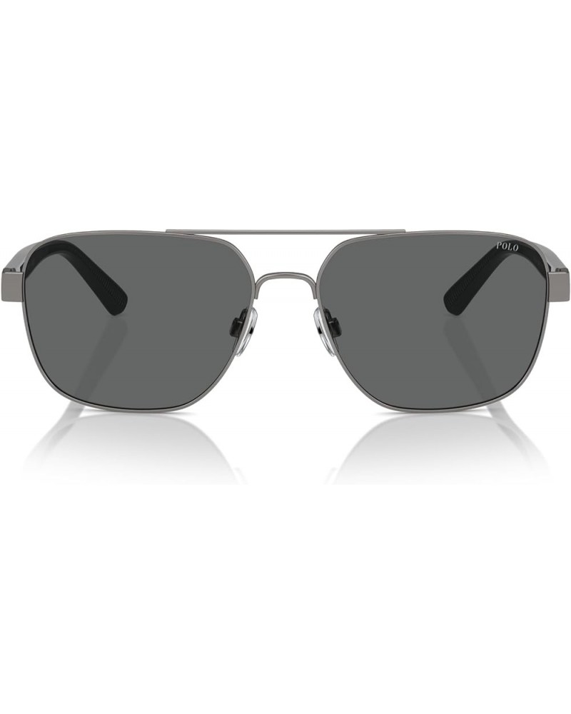 Men's Ph3154 Square Sunglasses Matte Gunmetal/Dark Grey $58.20 Square