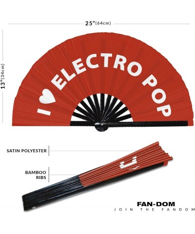 I Love Electro Pop Hand Fan Foldable Bamboo Circuit Rave Hand Fans Heart Music Genre Rave Parties Gifts Festival Accessories ...