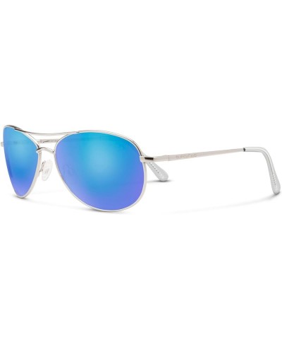 Women's Contemporary Sunglasses Silver / Polarized Blue Mirror $27.28 Sport